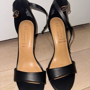 LC Lauren Conrad Black Strappy Heels